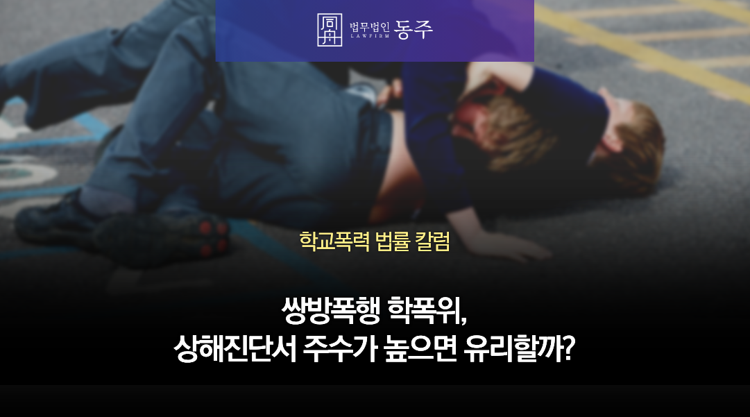 칼럼: 쌍방폭행 학폭위, 상해진단서 주수가 높으면 무조건 유리할까요?