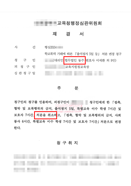 학교폭력 경찰신고와 학폭위 동시진행 되었지만 처분 취소 성공한 사례 학교폭력 경찰신고와 학폭위 동시진행 되었지만 처분 취소 성공한 사례